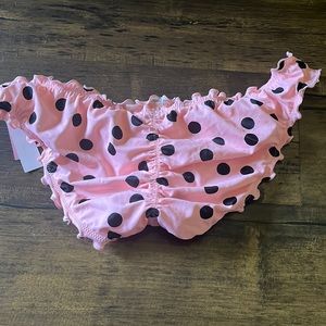 Victoria's Secret new with tags, black and pink polka dot bath suit bottoms